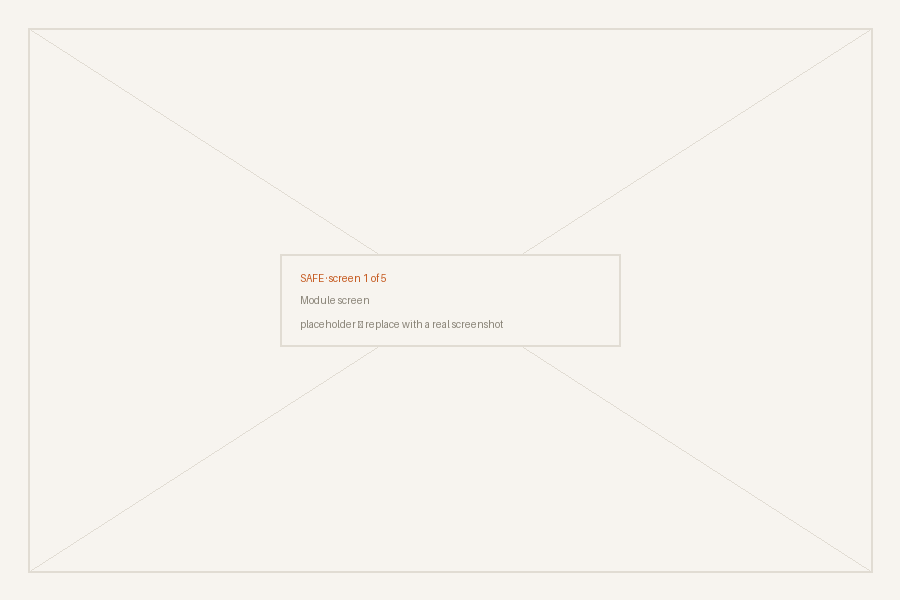 SAFE programme screen